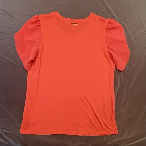 Michael Kors Orange Contrast Flutter Short Sleeve T-Shirt Size XL MSRP $95 - Picture 3 of 8